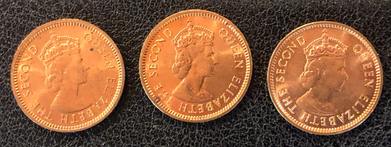 (3)x Mauritius 1969 1970 1971 One 1 Cent World Coin UNCIRCULATED! Lot