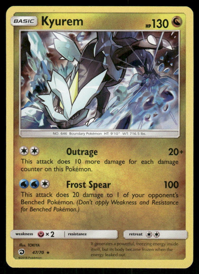 2018 Pokemon Kyurem Holo Rare Dragon Majesty 47/70 Holo HP