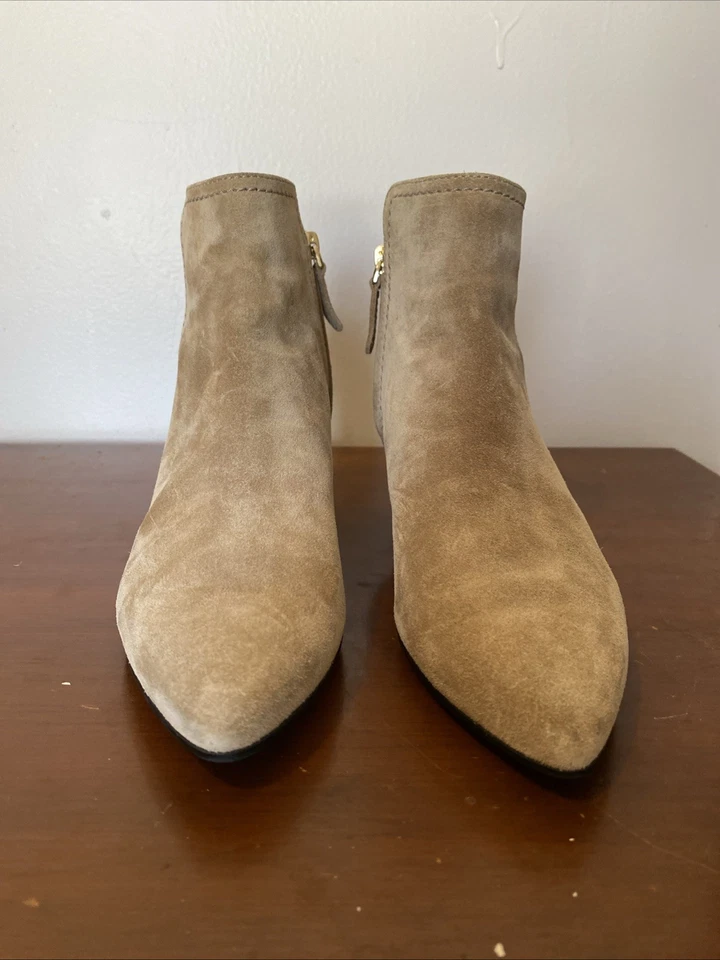 Tods Mujer Botas Talla 37.5 Beige Sólido Botín Gamuza Cuñas Foto 2 de 4