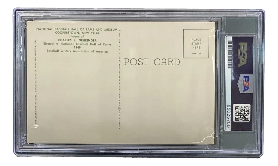 Tarjeta de placa firmada por Charlie Gehringer 4x6 de los Tigres de Detroit de la corte PSA/DNA 85025750 Foto 2 de 4