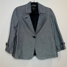   Talbots Black and White Women's Petite Blazer Sz 6 EC  