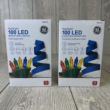 2x GE StayBright 100-Count 24.7-ft Multicolor LED Plug-In Christmas String Light