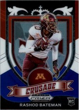2021 Panini Prizm Draft Picks Prizms Red White and Blue #166 Rashod Bateman C FB