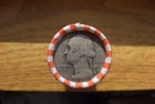 WASHINGTON QUARTER ROLL WITH A 90% SILVER 1934 YEAR ON ONE END