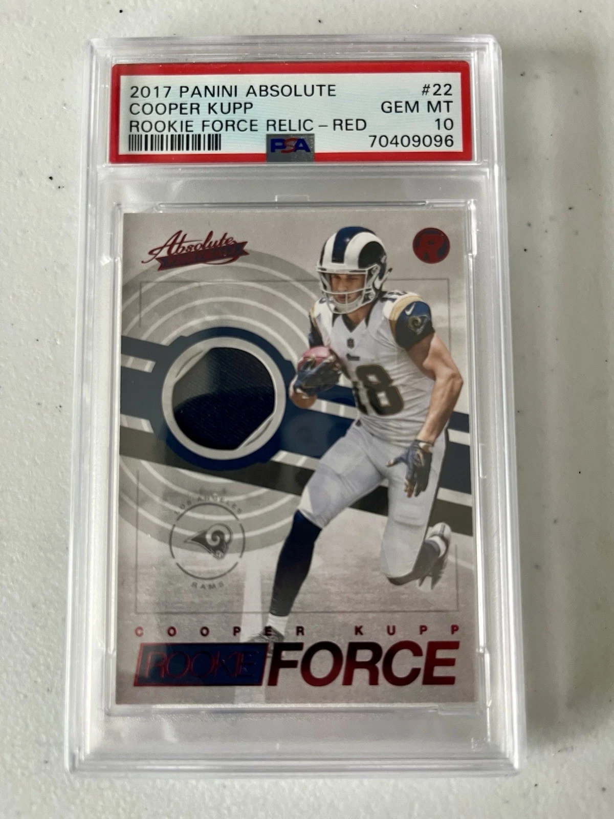 Cooper Kupp Panini Absolute Rookie Force Relic #22 Red