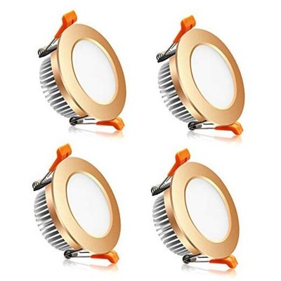  3 Inch LED Recessed Lighting, Dimmable Gold-3Inch-4Pack 3000k (Warm White)