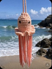 Crocheted, Handmade Jellyfish Pouch Purse
