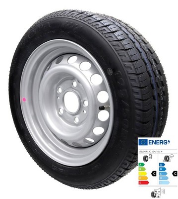 Komplettrad 195/50R13C 104N Felge 6J x13 ET30 Anhänger Rad Anhänger DOT 01/26