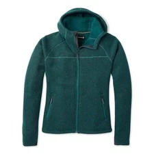 Smartwool Merino Wool Fleece Full Zip Up Hoodie Jacket Women's Small Green