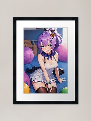 Javelin Azur Lane Kawaii Purple Hai gerahmtes Wandbild Poster Leinwanddruck Bild