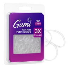 Ouchless Clear Hair Elastics Large, No-Damage Hair Bands