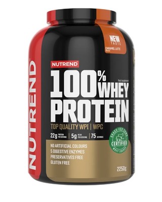 Nutrend 100% Whey Protein, Caramel Latte - 2250g (33,31 EUR/kg)