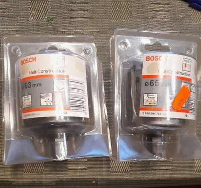 2 Stück Bosch MultiConstruction Bohrkrone Ø 63 und 65 mm