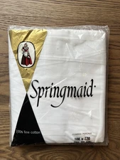 NEW Old Stock Vintage Springmaid 100% Fine Cotton Flat King Sheet Dead Stock NOS