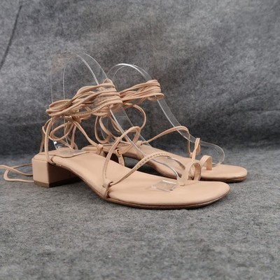 Jeffrey Campbell Shoes Womens 8 Sandals Fashion Ankle Wrap Strappy Agate Leather