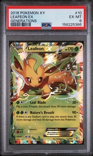 Pokemon Leafeon EX 10/83 Generations Ultra Rare Card 2016 Edition - PSA 6