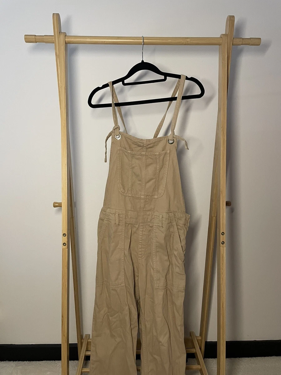 Stradivarius Beige Denim Dungarees Size EUR 40. Adjustable Straps