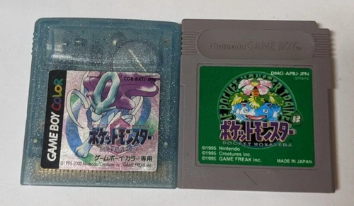 Nintendo Game Boy Japanese Lot of 2 - Pokemon Crystal & Green - CWcx96
