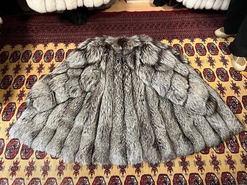Silberfuchsmantel Fuchsmantel Pelzmantel Pelz Fuchs REAL Fox Fur Coat Volpe M-XL - Picture 18 of 20