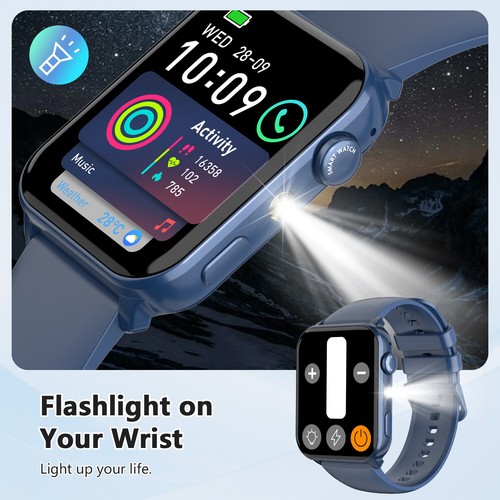 Smartwatch mit Telefonfunktion Fitnessuhr mit SpO2-Überwachung Pulsuhr Schlafmon - Bild 3 von 8