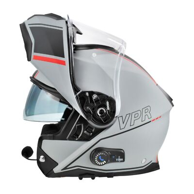 VIPER RS-V191 BLINC BLUETOOTH FLIP FRONT MODULAR MOTORCYCLE HELMET METEOR GREY