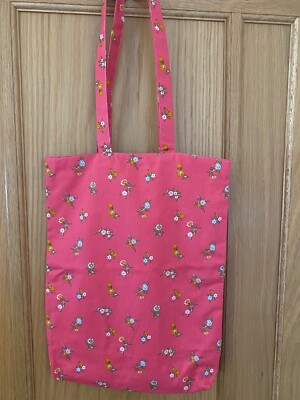 Red Floral Cotton Tote Bag, Liberty of London Fabric UK