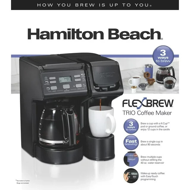 Hamilton Beach FlexBrew Trio Coffee Maker Single Serve & 12 Cups