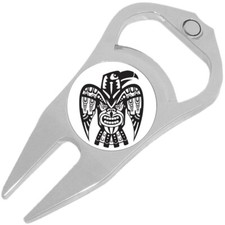 Tribal Bird Golf Ball Marker Divot Repair Tool Bottle Opener