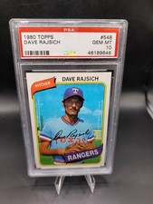 1980 TOPPS PSA 10 GEM MINT #548 DAVE RAJSICH RANGERS POP 30 SET BREAK FLAWLESS!!