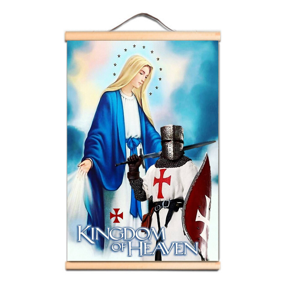 Knights Templar Art Decor Flag, Crusader Armor Warrior Posters scroll Painting 5