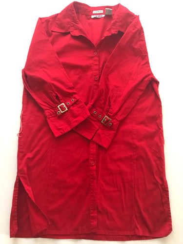 Voice Girls Long Shirt Size L 3/4 Sleeve Stretchy Red #B3 - Picture 3 of 5