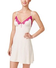 Heidi by Heidi Klum Lace-Neckline Babydoll Slip Silver Peony Wild Aster Large