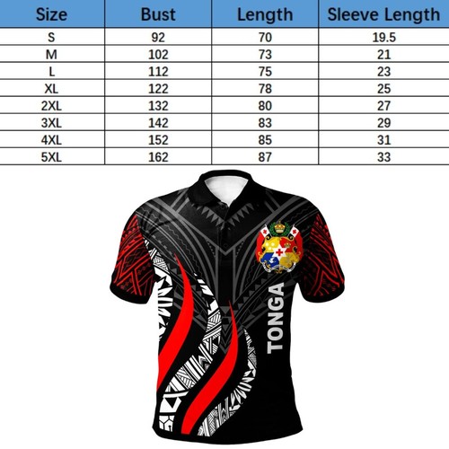 Mens Tonga Flag Polo T-Shirt Tongan Souvenir Short Sleeve Tee Shirt Casual Tops - Foto 18 di 19