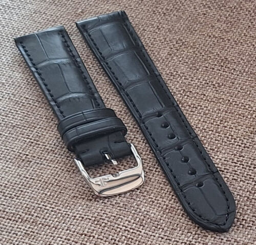 JAEGER LE COULTRE REVERSO WATCH STRAP GENUINE BLACK CROCODILE 19/16