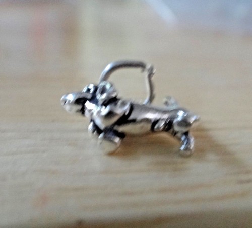 Dije Basset Hound Perro Plata Esterlina 3D PEQUEÑO 9x11 mm - Imagen 7 de 7