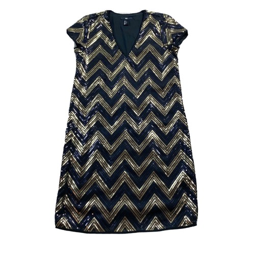 H\u0026M Chevron Sequin Shift Cocktail Party 