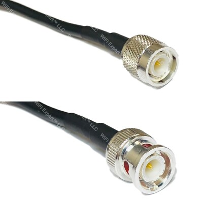 LMR240UF Silver TNC MALE to BNC MALE Coax RF Cable USA Lot