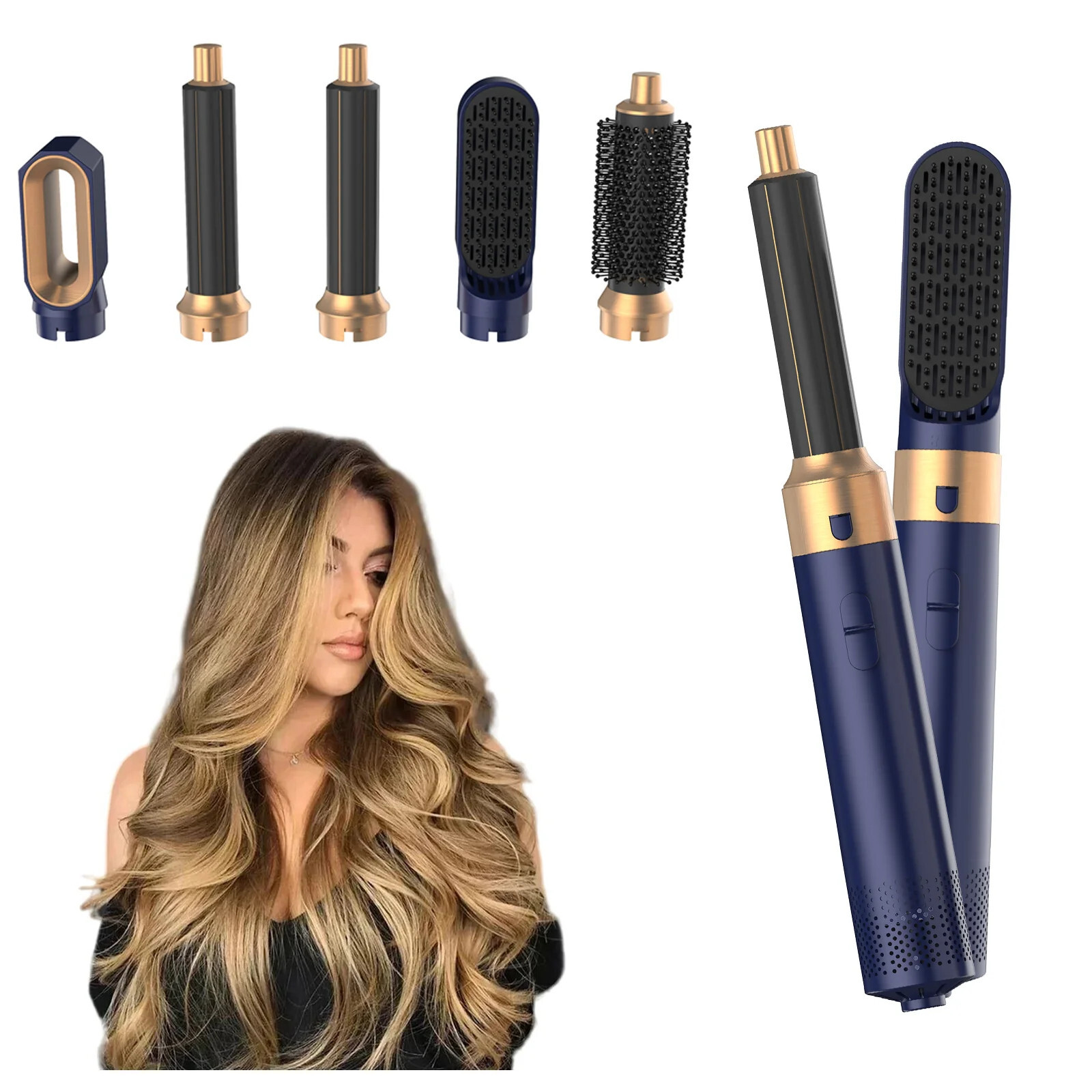 Brosse séchage des cheveux 5 en 1 contre les frisottis rebelles