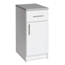 Prepac Garage Cabinet 36" x 24" x 16" + Worktop Freestanding Laminate Wood White