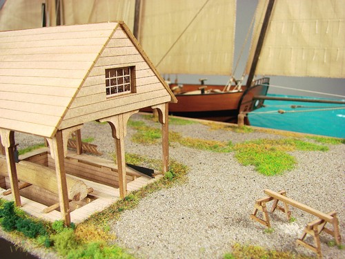 Kartonmodell Diorama Kaianlage Plymouth 1779 für Le Coureur 1:72 Shipyard - Bild 4 von 10