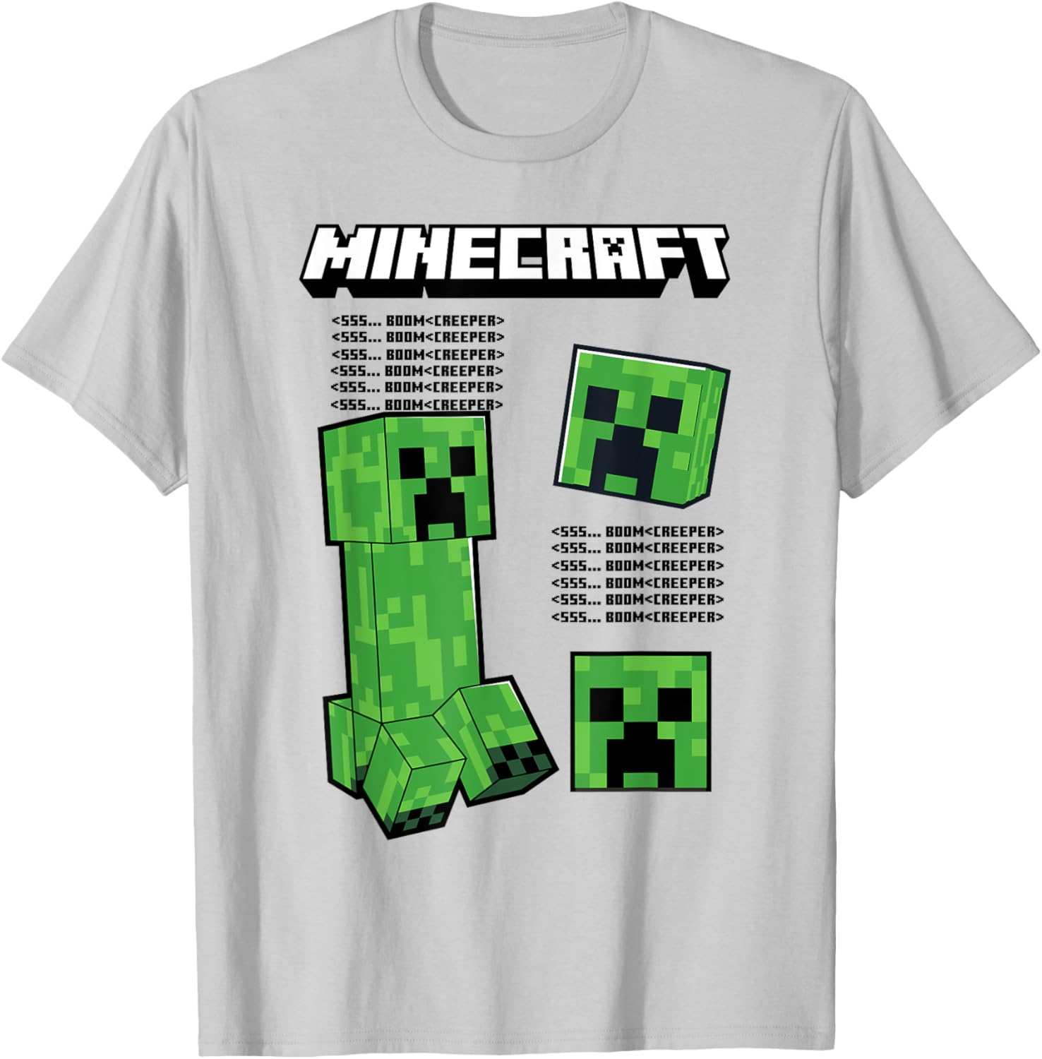 Minecraft Creeper Floating Heads Design T-Shirt for Kids and Adults  