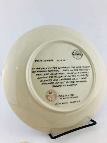 Norman Rockwell Plate Vintage Knowles The Music Maker Rockwell Original 1981 - Picture 7 of 9
