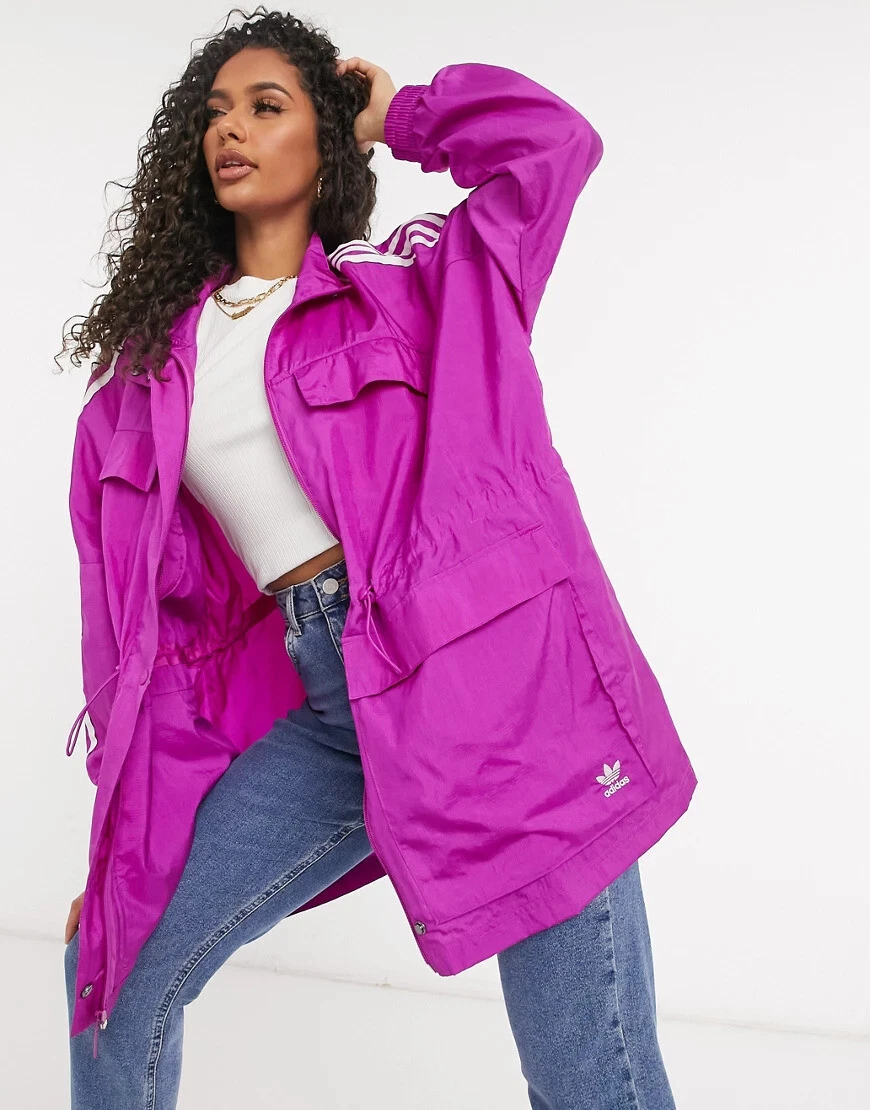 Adidas Originals FL4056 LIGHTWEIGHT WINDBREAKER Jacket Vivid Pink sz M New