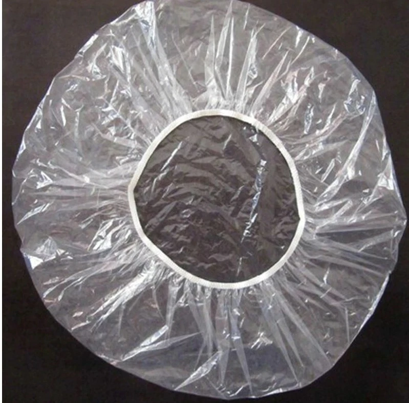 100Pcs Disposable Shower Caps Clear Shower Caps Plastic Hair Elastic Hair Caps