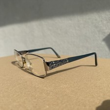 Safilo Elasta Eyeglasses 4335 0JVL 54 16 0-5 Blue Pattern Good Pre Owned Shape