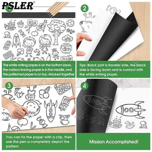30 Pcs Carbon Paper for Tracing Graphite Transfer-Paper A4 8.27 X 11.81 Inch - Picture 3 of 15