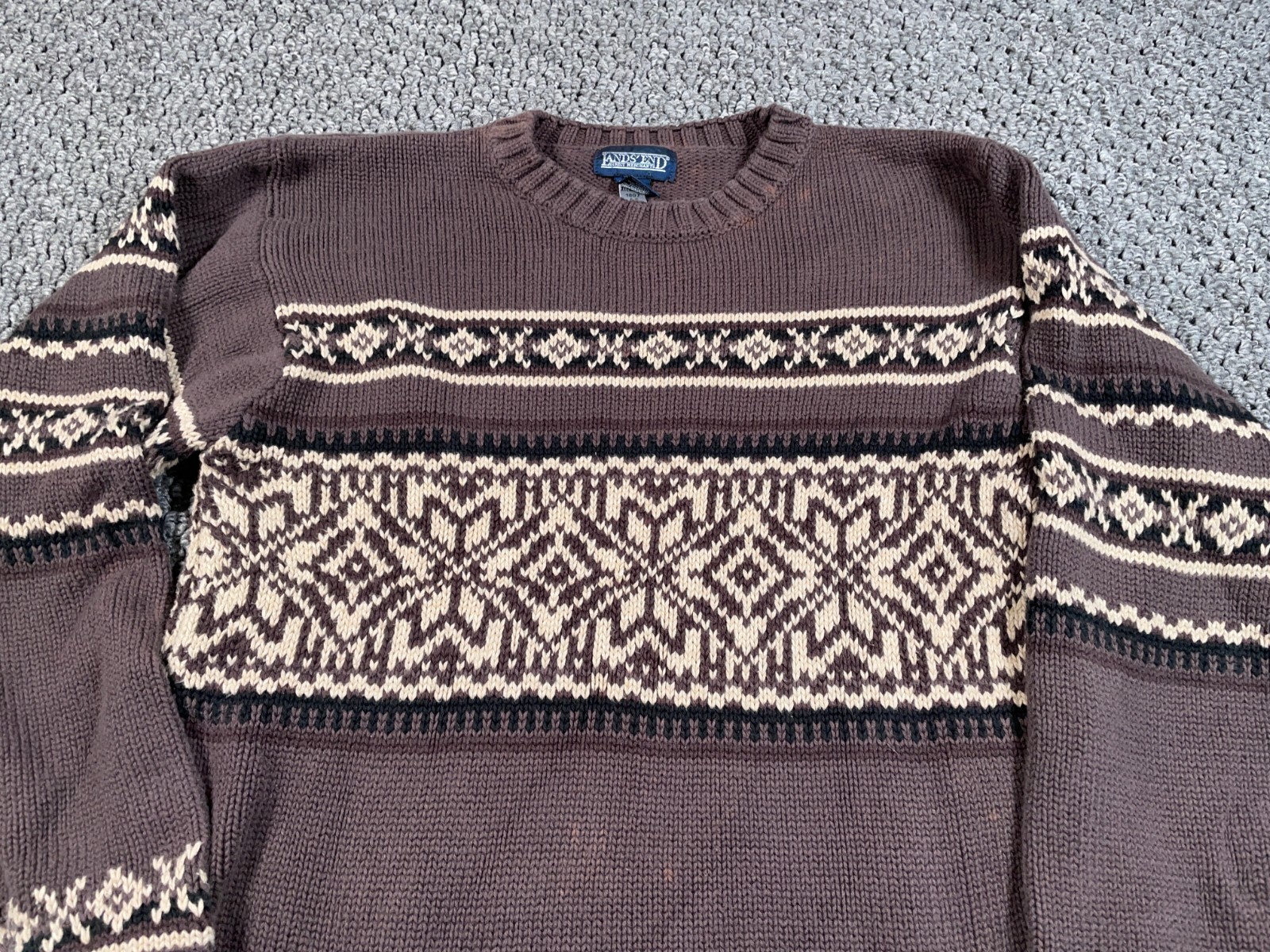Lands' End Geometric Snowflake Pattern Sweater Wo… - image 12