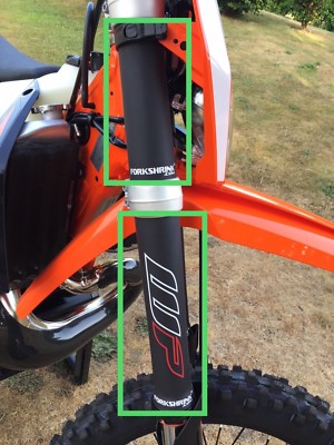 KTM SX SXF EXE EXC 125-500+ ALL MODELS - FULL SET FORK PROTECTION Forkshrink 360