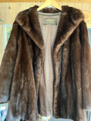 Vintage Hudsons Brown Mink Fur Jacket Size Medium?