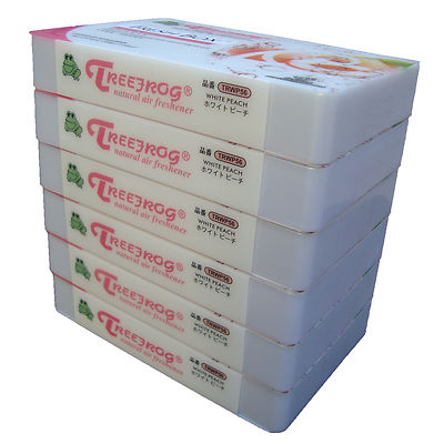 6 PACK TREEFROG FRESH BOX (aka XTREME FRESH) WHITE PEACH JDM CAR AIR FRESHENER